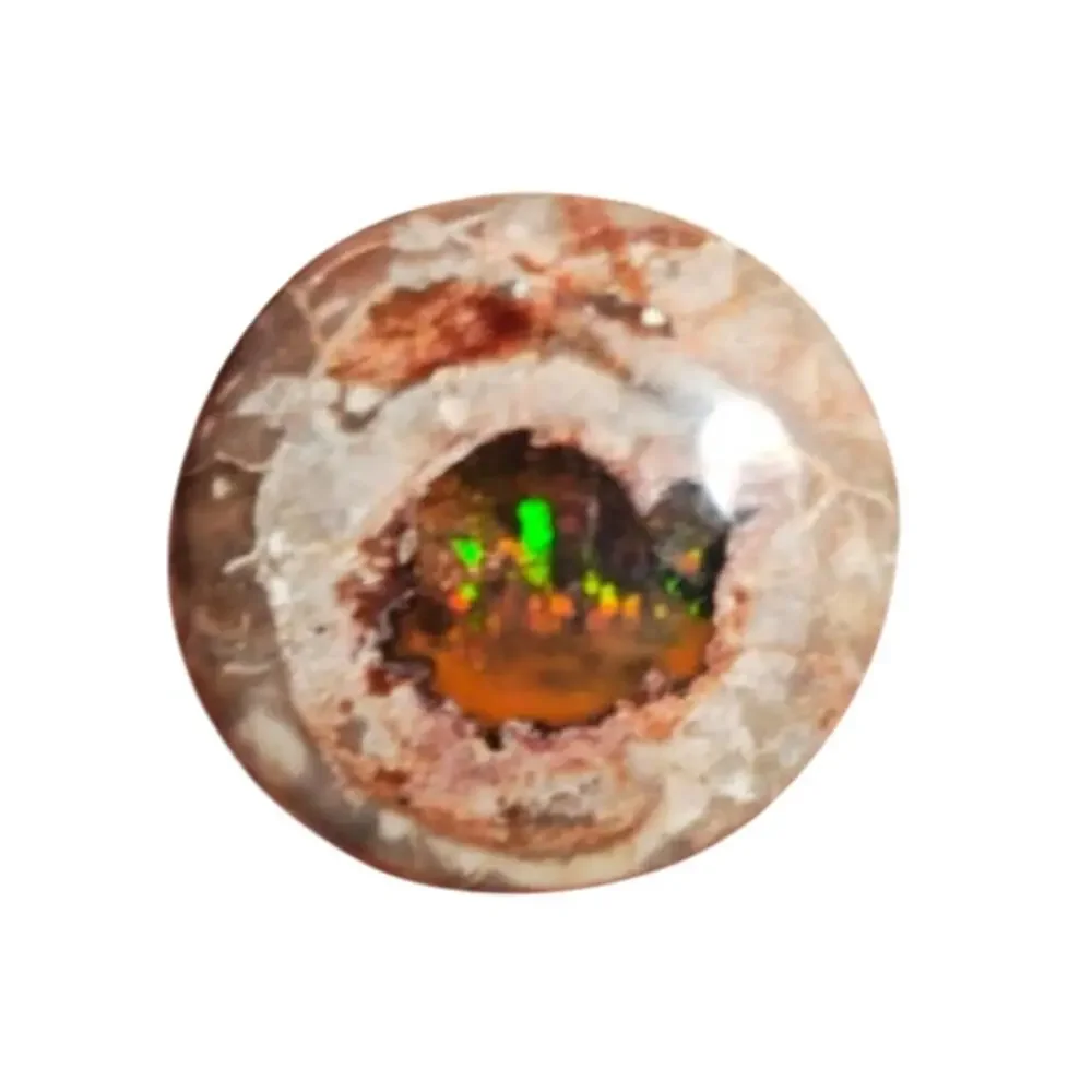 Natural Mexican Cantera Fire Opal in Rhyolite Matrix Cabochon 5 CT